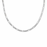 92.5% Sterling Silver Flat Figaro Chain - 6MM